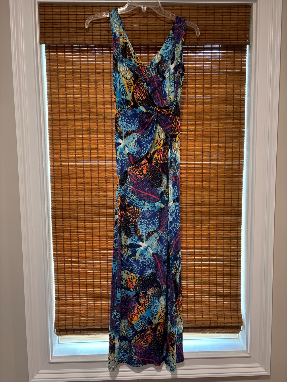 Papillon Blanc Blue Multi-Color Maxi Dress